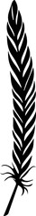 Black feather silhouettes in various shapes and styles, including curved, pointed, rounded, and detailed designs