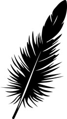 Obraz premium Black feather silhouettes in various shapes and styles, including curved, pointed, rounded, and detailed designs