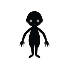 black and white cartoon zombie