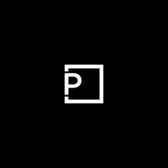 Fototapeta premium p letter logo combination with box