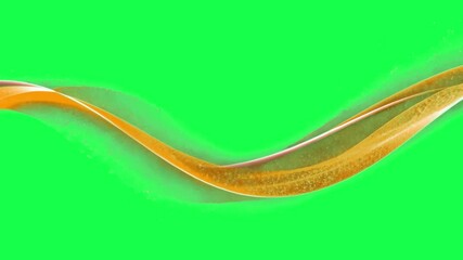 Vibrant abstract wave design animation, transparent 4K video, green screen