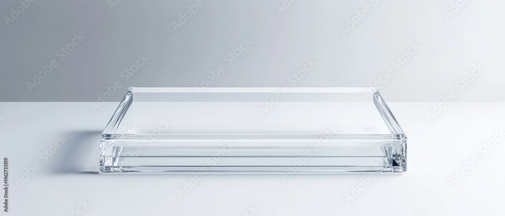 Poster transparent glass rectangular box double layer minimalist product display empty container studio sho