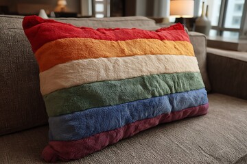 Vibrant pride flag pillow wall art charm  
