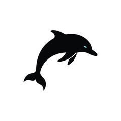 dolphin silhouette isolated on white