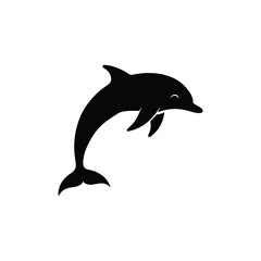 dolphin silhouette isolated on white