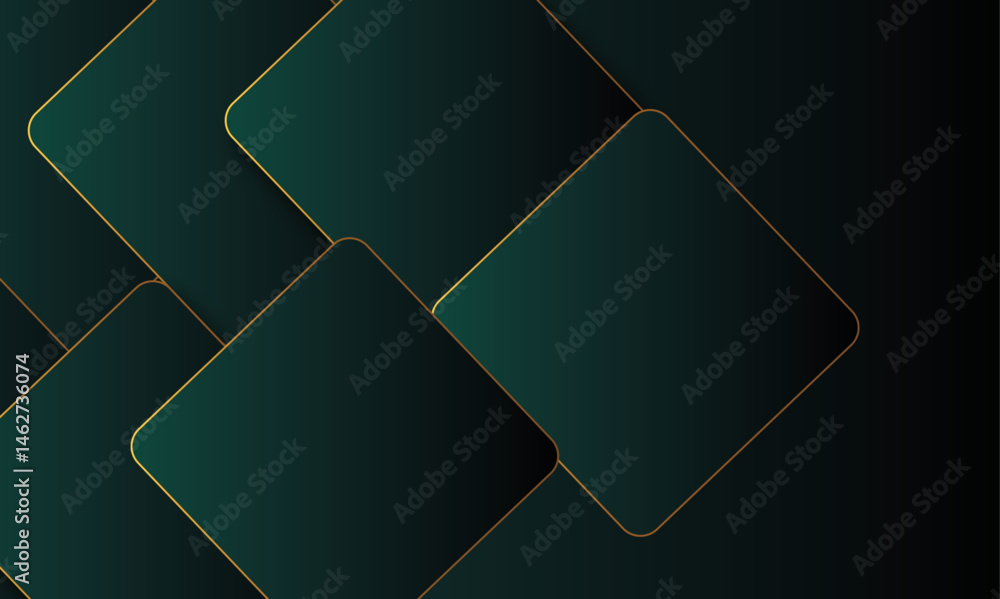 Poster abstract gradient green technology geometric minimal and square shape banner design. abstract geomet
