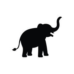 black silhouette of elephant