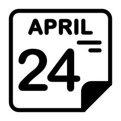 24 April Calendar Icon