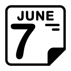 7 June Calendar Icon