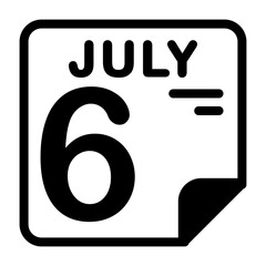 6 July Calendar Icon