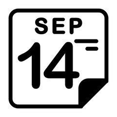 14 September Calendar Icon