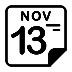 13 November Calendar Icon