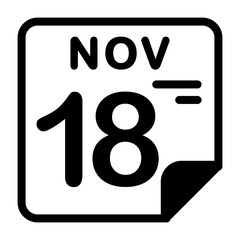 18 November Calendar Icon