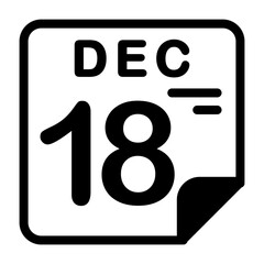 18 December Calendar Icon