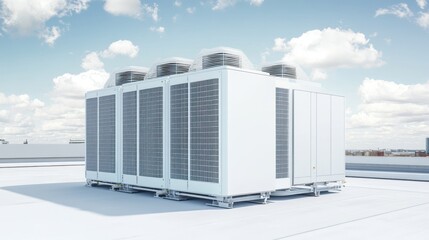 Rooftop hvac unit climate control system on building