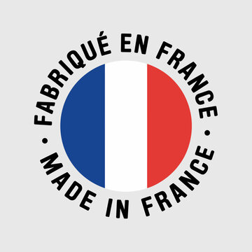 Made in France Circular Logo with French Flag Colors