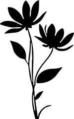 black silhouette of a flower