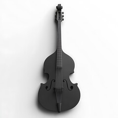 Naklejka premium Sleek Black Double Bass Instrument Isolated On White Backdrop High Resolution Images