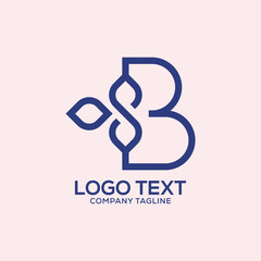 letter b creative flower shape logo design