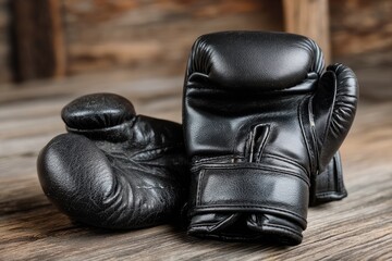 Child&rsquo;s small boxing gloves next to adult ones - family fitness