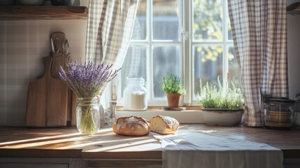 Sunlit kitchen window