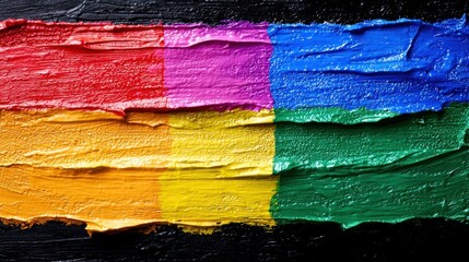 Colorful paint on a dark textured surface