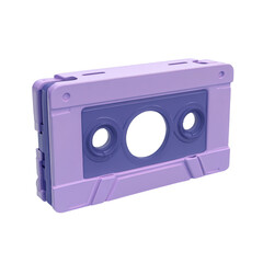 Obraz premium Retro purple audio cassette tape with clear window, cut out - stock png.