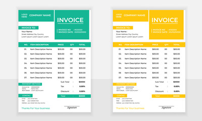 Creative invoice template. Minimal Corporate vector Business Invoice design template vector illustration bill form price invoice. business stationery design payment agreement design template