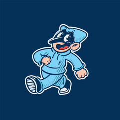 pulcinella cartoon retro character mascot traditional naples italy