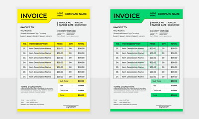 Creative invoice template. Minimal Corporate vector Business Invoice design template vector illustration bill form price invoice. business stationery design payment agreement design template