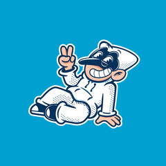 pulcinella cartoon retro character mascot traditional naples italy