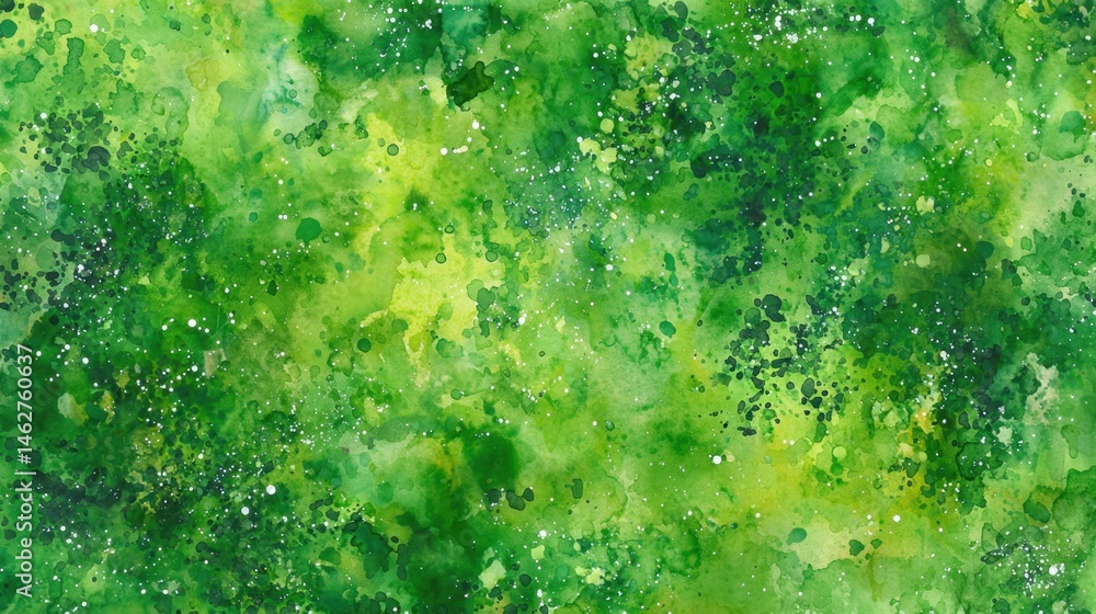 Poster a dynamic composition featuring varying shades of green blended harmoniously. unique textures and sp