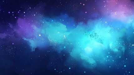 A mesmerizing cosmic background filled with vibrant shades of blue and purple, scattered with twinkling stars. This enchanting view evokes a sense of wonder in the vast universe