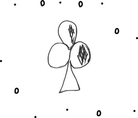 Card suit clubs. Casino, gambling, entertainment. White background, free space, vector illustration new