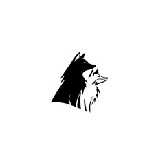 Fototapeta premium Wolf and Fox Vector Logo - Minimalist Side View Silhouette Design for Branding & Stickers