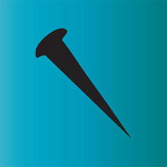  Silhouette of a Nail Icon on Gradient Blue Background – Vector Art