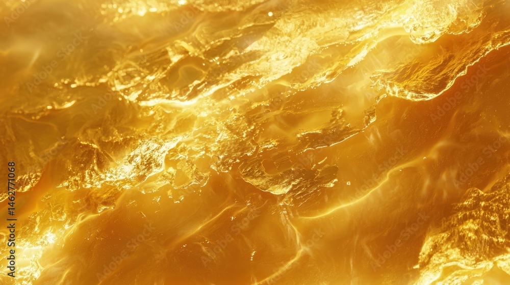 Poster a captivating golden surface appears to reflect light with a dynamic texture, creating a warm and in