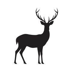 Obraz premium Majestic Deer Silhouette with Large Antlers