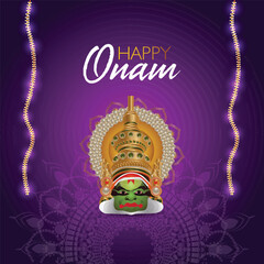 Obraz premium Hindu cultural festival happy onam concept