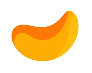 Abstract, organic, curved shape.  A smooth, flowing form in shades of orange and yellow