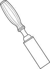 Line Drawing of a Woodworking Chisel