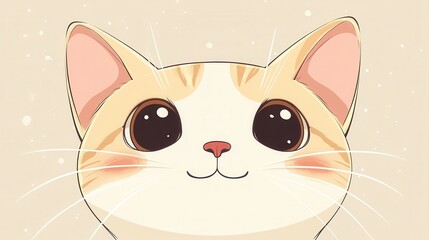 Fototapeta premium Kawaii cat face
