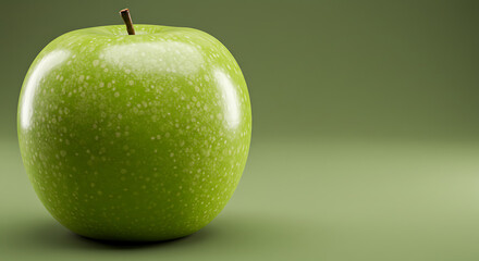 green apple on white
