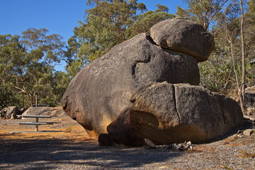 Rock formation at Glen Brook Dam in John Forrest National Park, Western Australia, Australia
