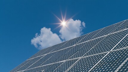 Abstract representation of solar panel with the sun.
