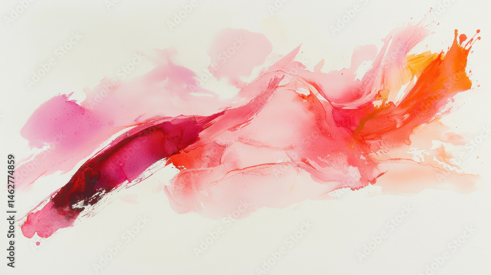 Poster bright splashes of color blend together in an abstract design, showcasing flowing shapes and dynamic