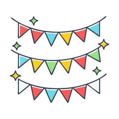 Celebration party decoration bunting flags garland colorful festive event hanging birthday decor