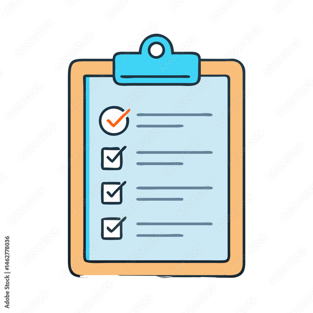 Aufkleber checklist task list clipboard to do list with check marks and check boxes illustration vector