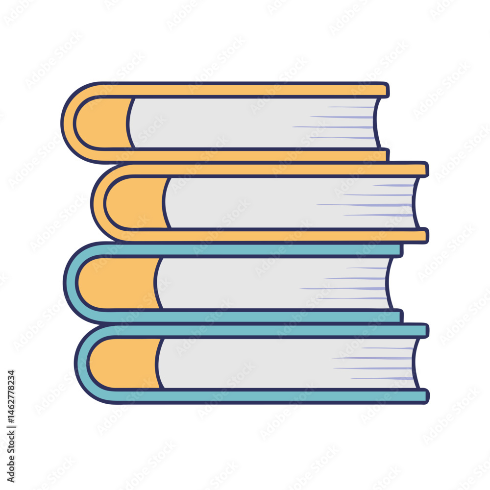 Poster stack of books illustration for education and reading concept vector design graphic element