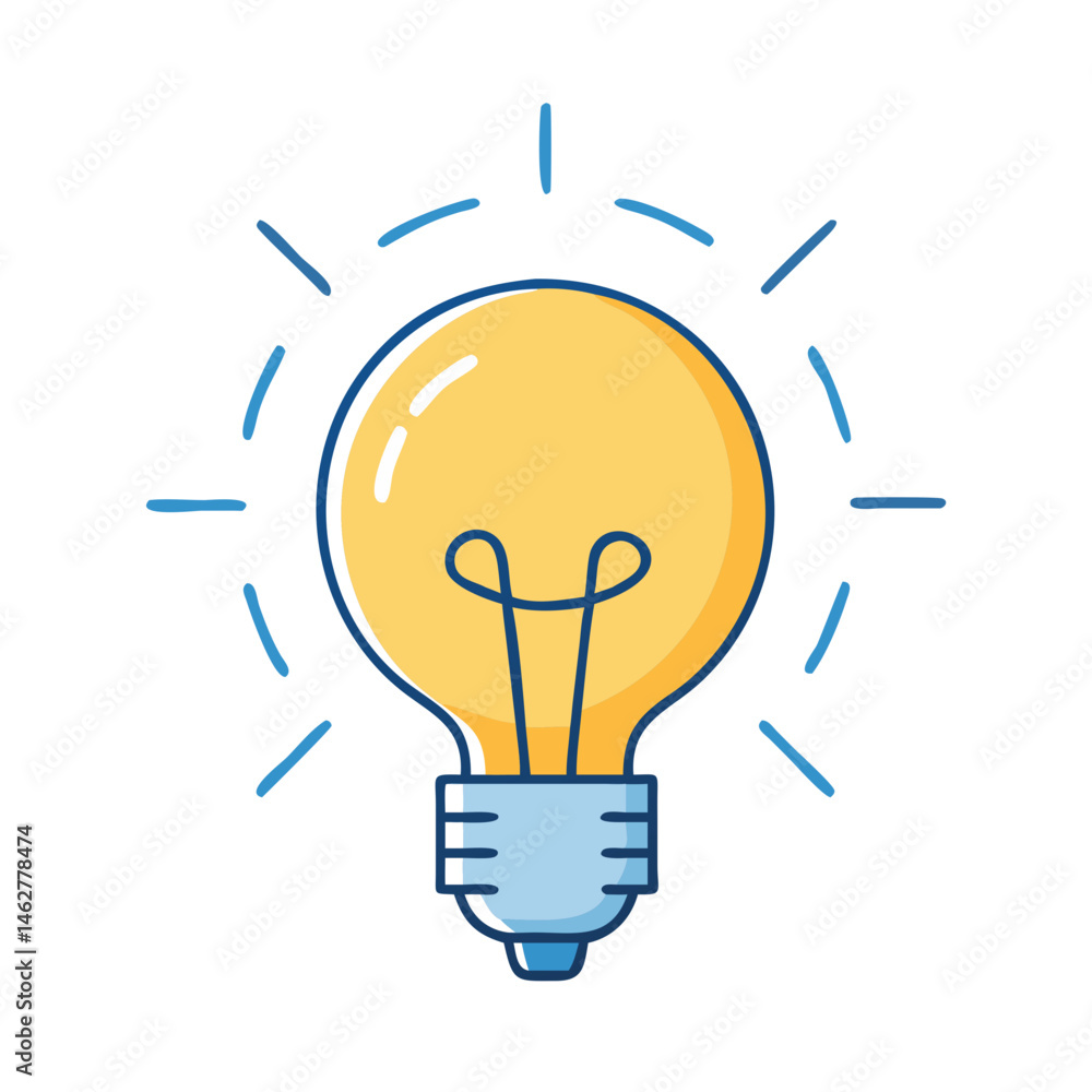 Poster light bulb idea concept vector illustration for creative thinking and innovation design element